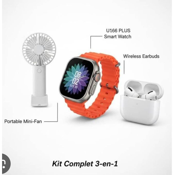 طقم ساعة ذكية 3 في 1