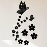 21 Butterfly Flower Acrylic Mirror for Wall, Acrylic Mirror Wall Decor