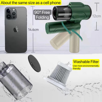 مكنسة كهربائية صغيرة قابلة للطي تعمل بمنفذ USB ومنفاخ هواء