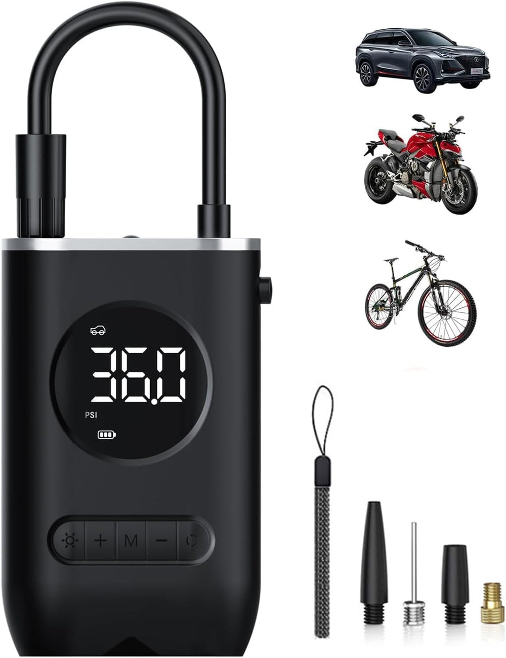 مضخة هواء رقمية محمولة لنفخ إطارات السيارات
