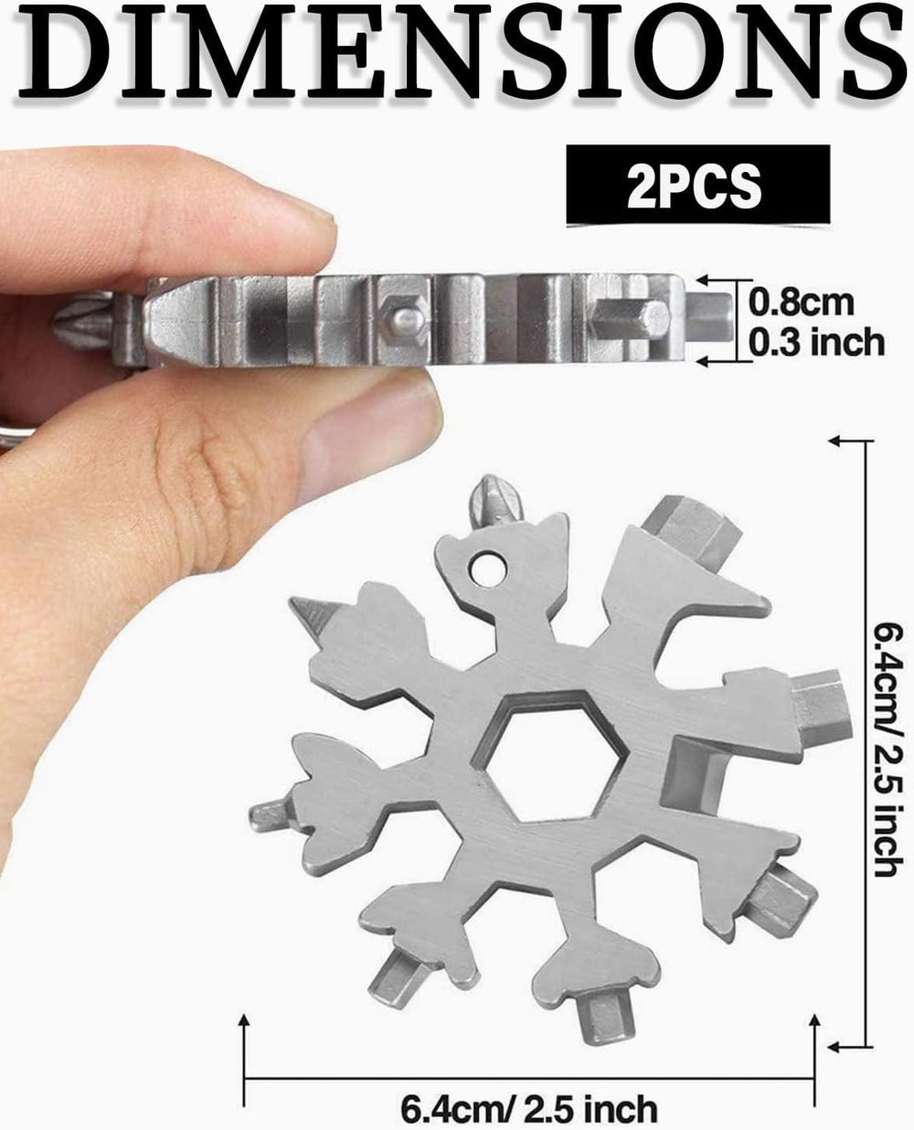 8-in-1 Snowflake Multi-Tool Keychain
