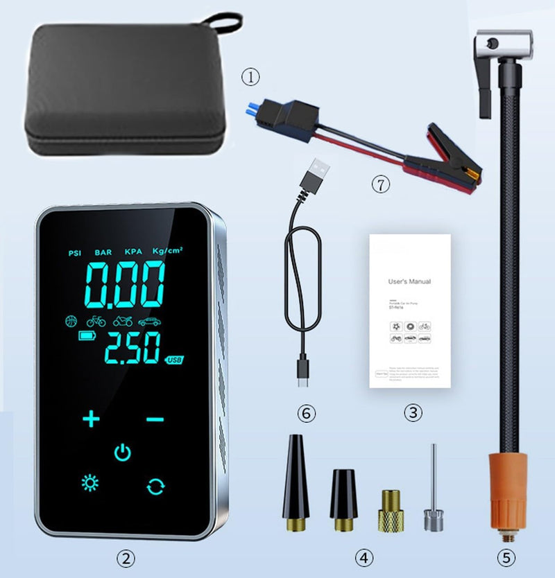 ضاغط هواء رقمي محمول متعدد الأغراض