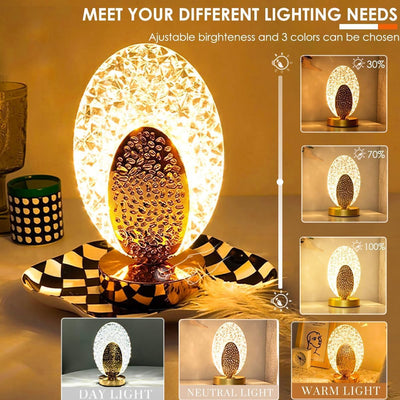 Oval Crystal LED Table Lamp