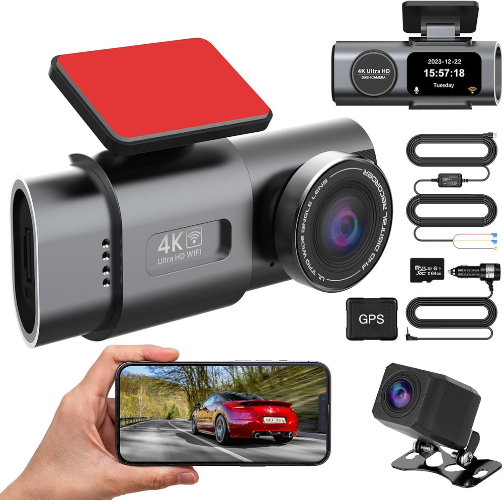 4K Ultra HD Smart Car Dash Camera (Front & Rear)