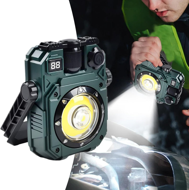 Multifunctional Rechargeable LED Work Light with Solar Panel & Magnet