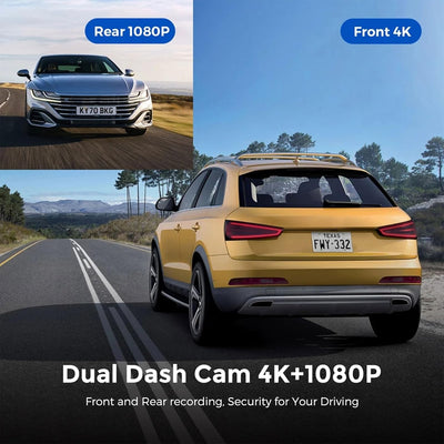 4K Ultra HD Smart Car Dash Camera (Front & Rear)