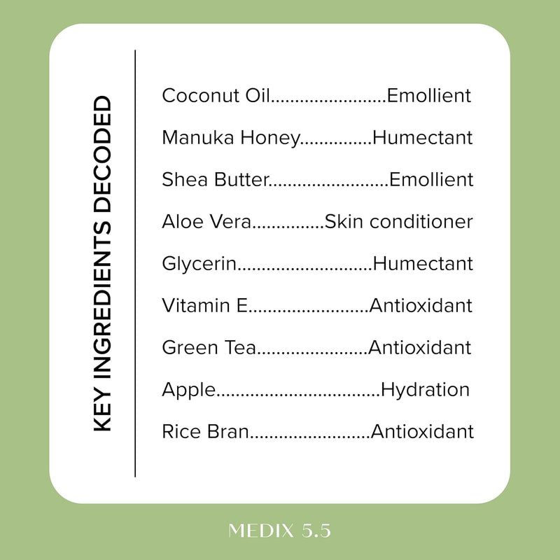 كريم الجسم ميديكس 5.5 - زيت جوز الهند + عسل مانوكا لتجديد وتنشيط الجسم