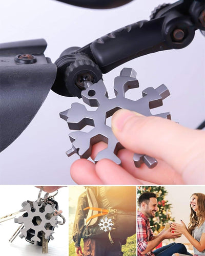 8-in-1 Snowflake Multi-Tool Keychain