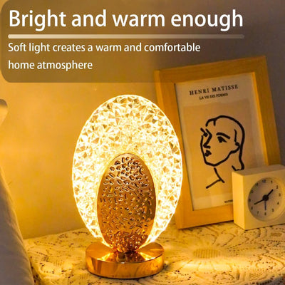 Oval Crystal LED Table Lamp