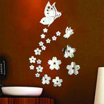 21 Butterfly Flower Acrylic Mirror for Wall, Acrylic Mirror Wall Decor
