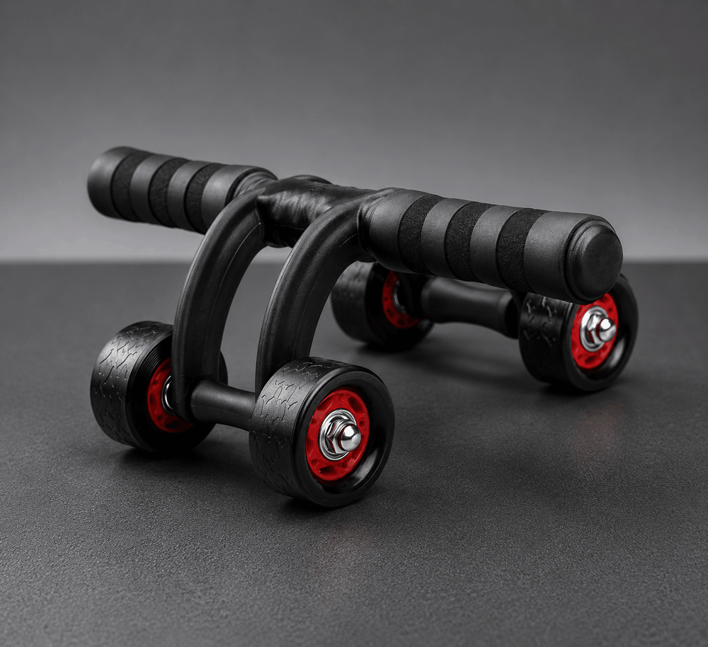 Black and red ab roller on a gray background