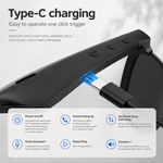 Black electronic device with Type-C charging feature and user interface on a gray background