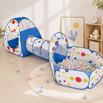 Colorful indoor outdoor play tunnel for kids crawling and imaginative play