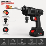 Cordless power washer gun with 25V Li-ion battery and adjustable nozzle
