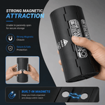 Cylindrical tool kit case featuring a strong magnetic closure for secure storage