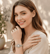 ساعة إيليجانت بيرل هالو - ساعة يد نسائية بسوار كريستالي