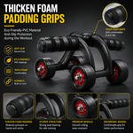 Fitness equipment with thick foam padding grips on a dark background