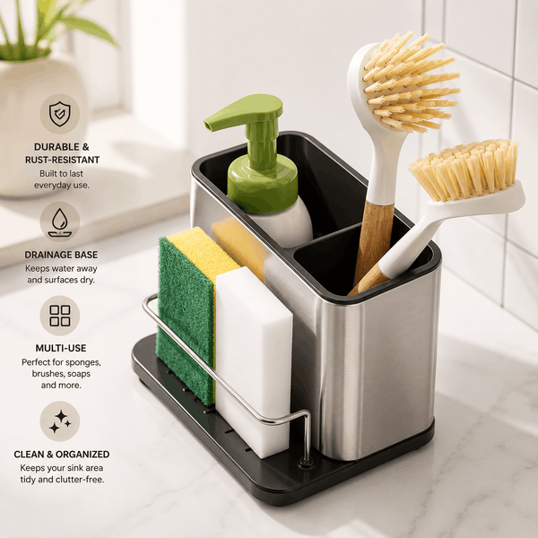 Stainless Steel Sink Storage Rack Kitchen & Bathroom Organizer