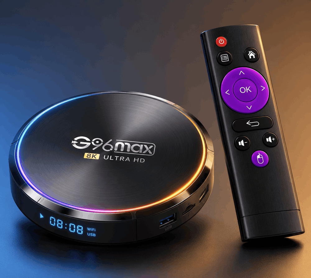 G96 Max Android 13.0 TV box streaming device with voice remote