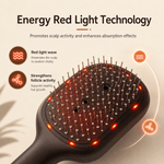 Hairbrush with red light technology on a beige background