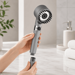 High pressure hair dryer-shaped shower head with 3 modes and silicone nozzles