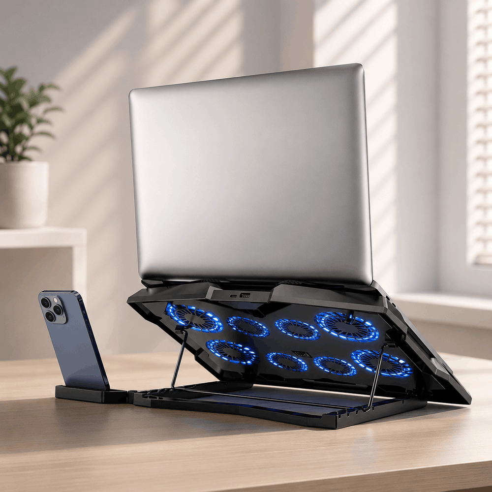 Hoco Monte notebook cooling fan GM27 featuring a slim, lightweight design and high-speed fan
