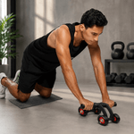 LORDEX two-wheel hand pusher ab roller exercise wheel with foam-padded handles