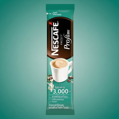 Low-fat Nescafe ProSlim 3-in-1 coffee mix containing White Kidney Bean extract for carb control at Aezoon.