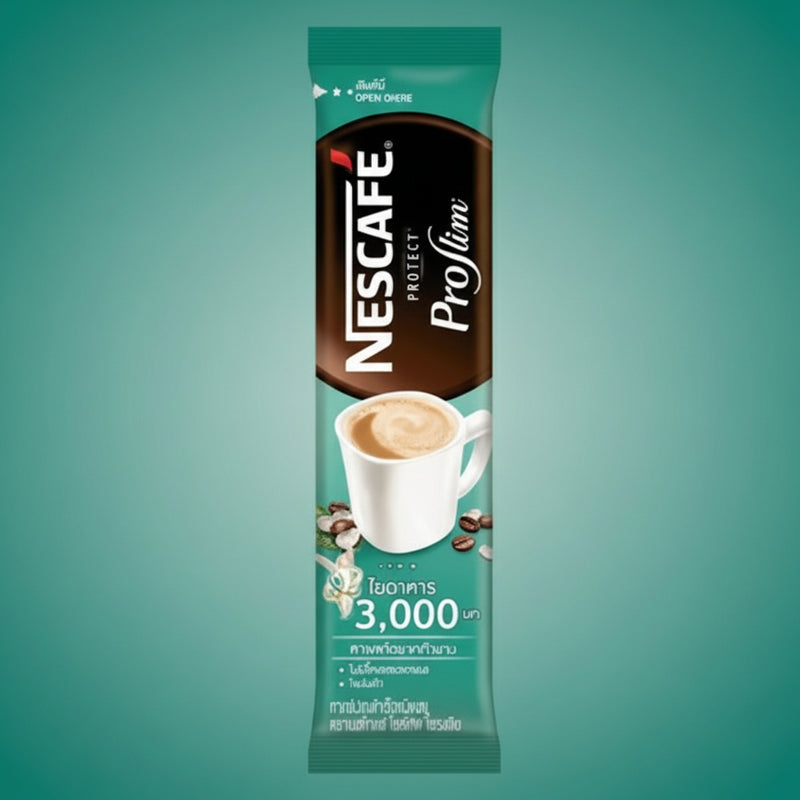 Low-fat Nescafe ProSlim 3-in-1 coffee mix containing White Kidney Bean extract for carb control at Aezoon.