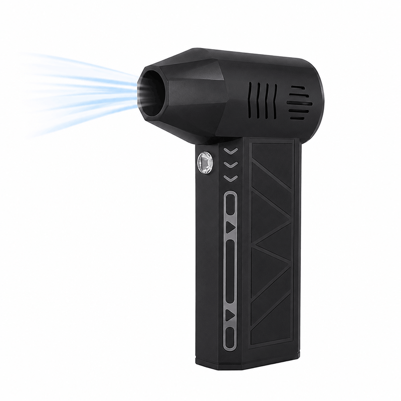 Mini Jet Fan handheld electric blower with built-in LED light and detachable nozzle for dust removal
