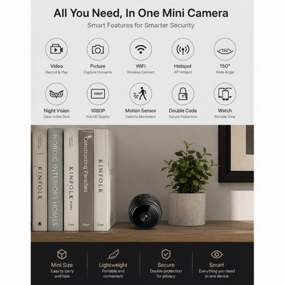 A9 Mini Wireless Security Camera – 1080P HD with Night Vision