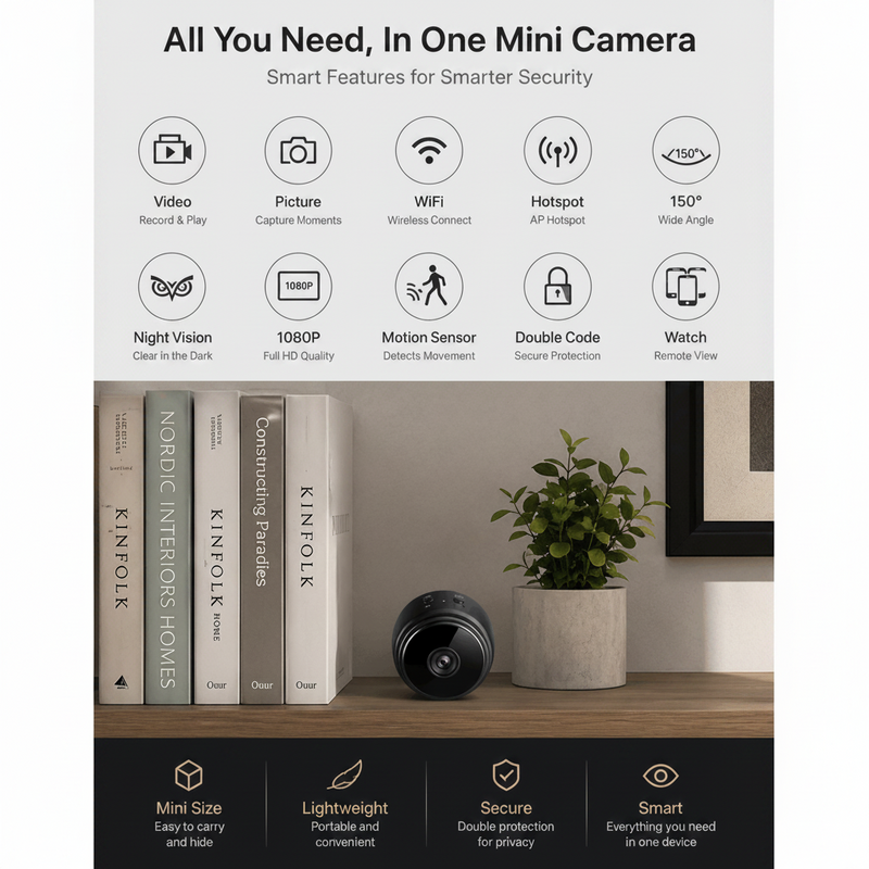 A9 Mini Wireless Security Camera – 1080P HD with Night Vision