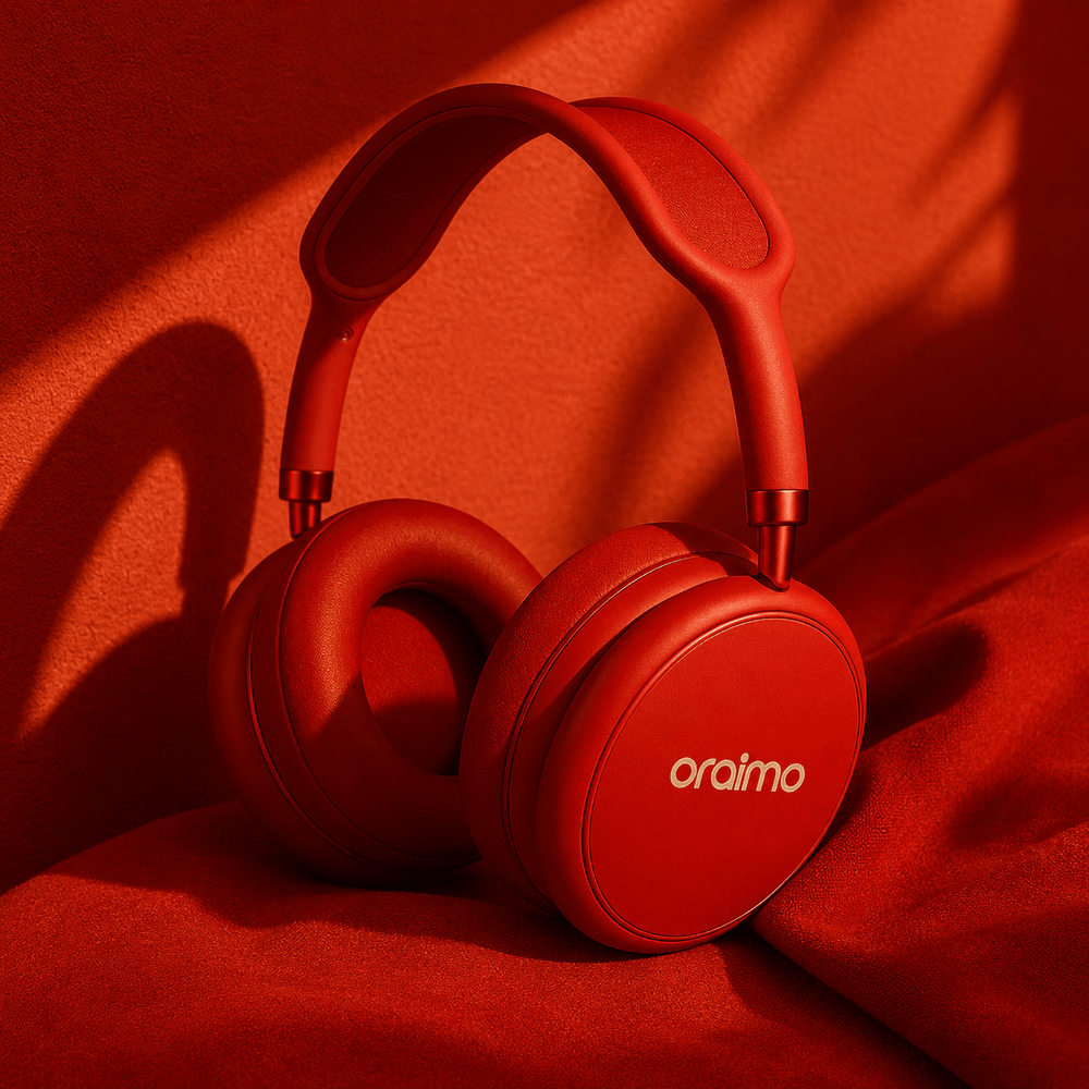 Oraimo i15 stereo wireless headset with active noise cancellation and sleek ergonomic design