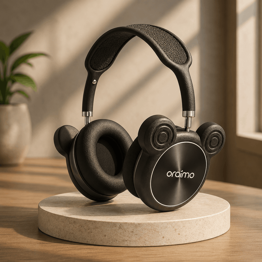 Oraimo wireless headset for kids and teens featuring a unique bear-ear design and soft padded ear cups