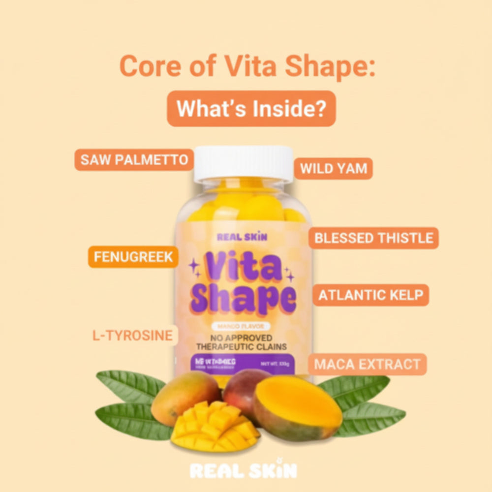 Original Vita Shape gummies by Real Skin formulated to boost metabolism and improve skin elasticity at Aezoon.