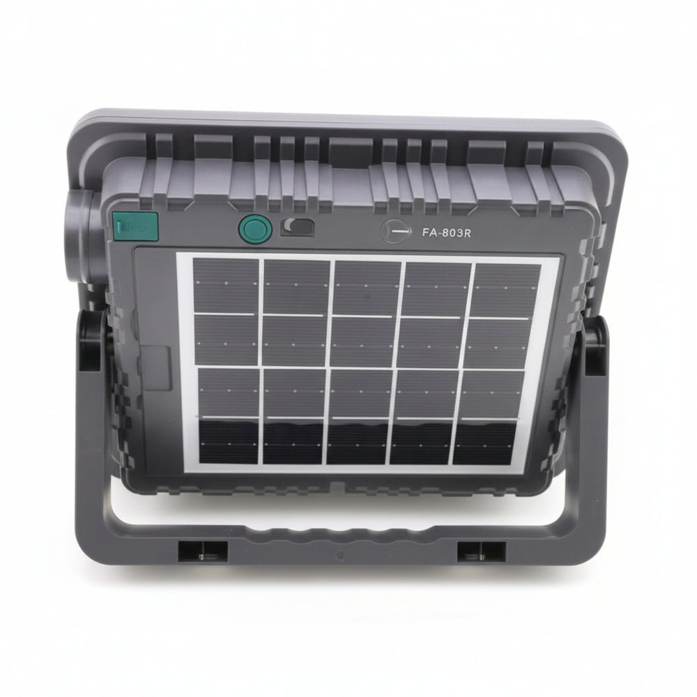 Portable LED solar emergency lamp featuring dual charging options and long-lasting backup power at Aezoon.