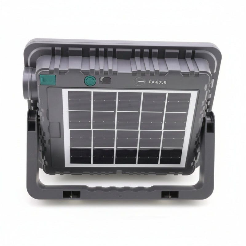 Portable LED solar emergency lamp featuring dual charging options and long-lasting backup power at Aezoon.