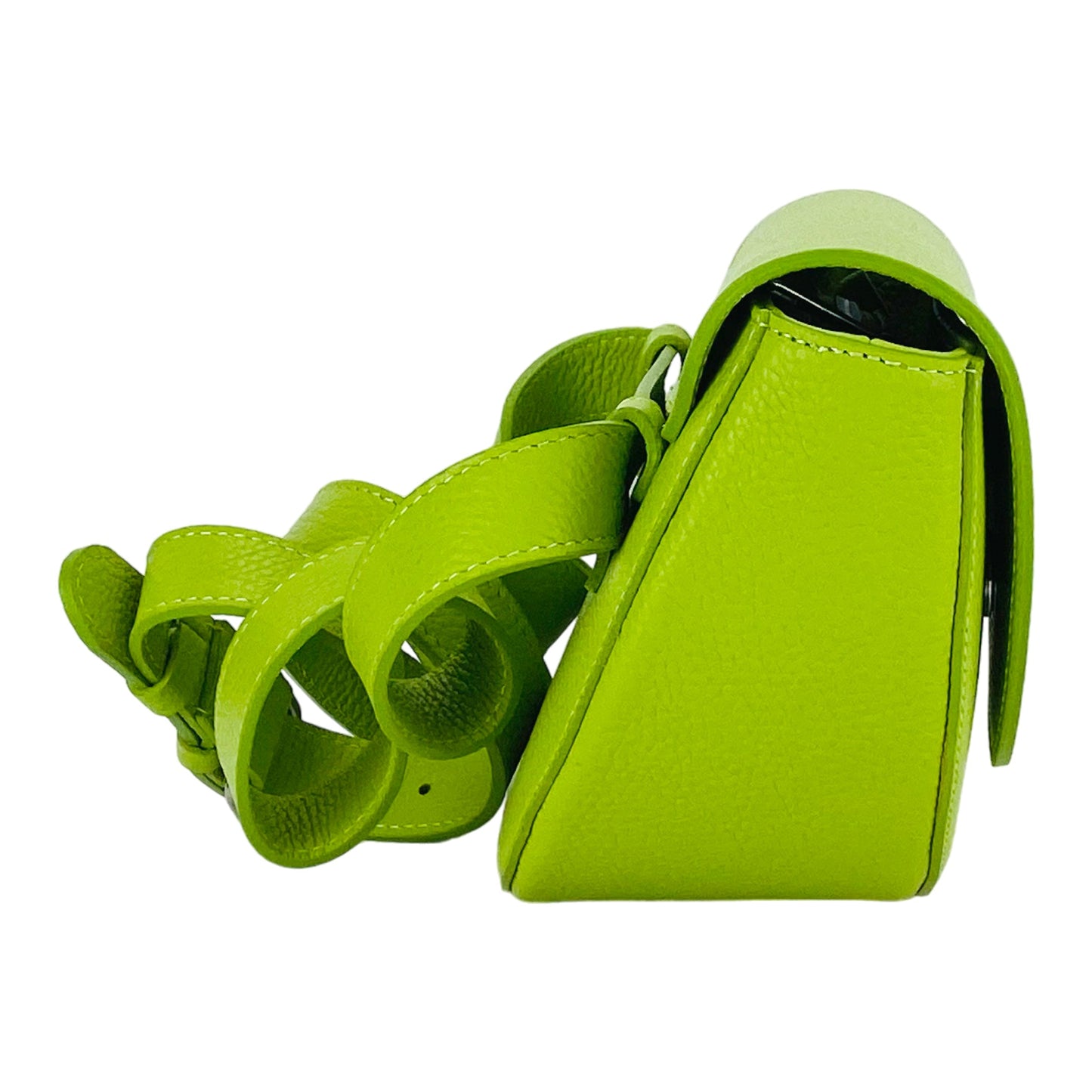 Rounded Women's Shoulder Bag in Genuine Leather