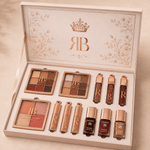 Rose Berry luxury makeup gift set showing multicolor cosmetics in a hinged gift case with gold detailing