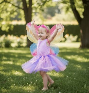 زي أجنحة جنية قوس قزح للأطفال