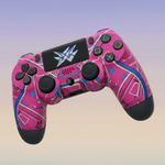 Gaming controller with blue and black design on a gradient background at Aezoon