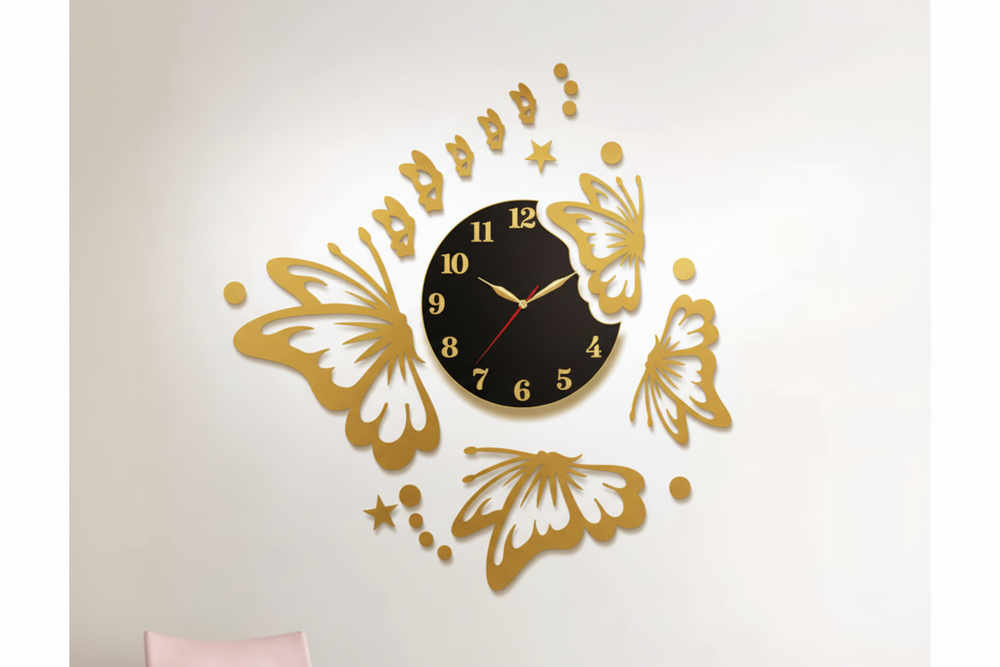 3D Butterfly Wall Clock Acrylic Wall Decore