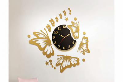3D Butterfly Wall Clock Acrylic Wall Decore
