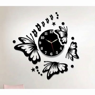 3D Butterfly Wall Clock Acrylic Wall Decore