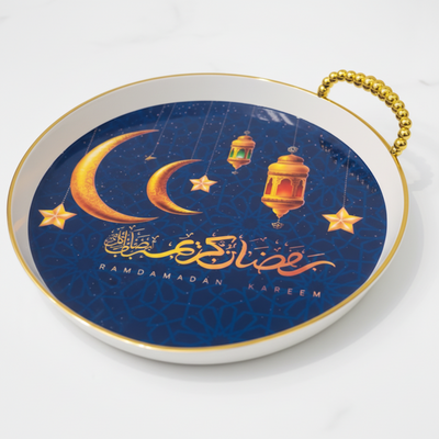 Ramadan Kareem Round Decorative Serving Tray