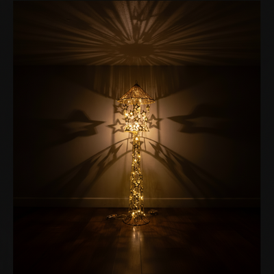 Gold Decorative LED Lantern Stand