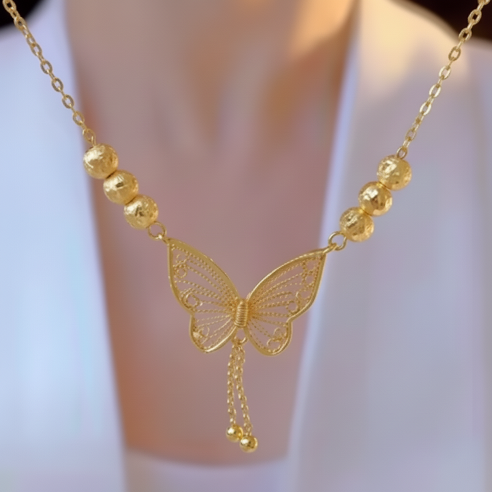 Elegant Gold Butterfly Pendant Necklace