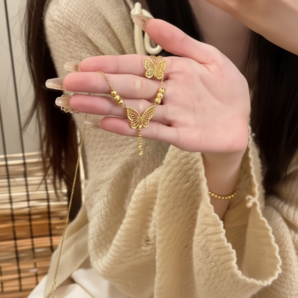 Elegant Gold Butterfly Pendant Necklace