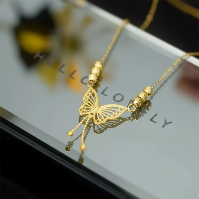 Elegant Gold Butterfly Pendant Necklace