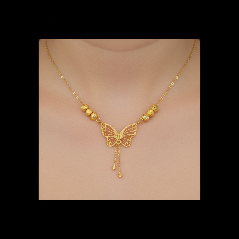 Elegant Gold Butterfly Pendant Necklace